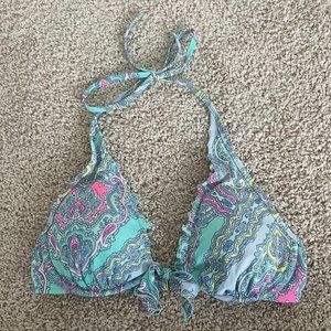 Victoria's Secret Paisley Halter Bikini Top 34C